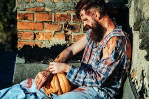 scary halloween haircut with beard